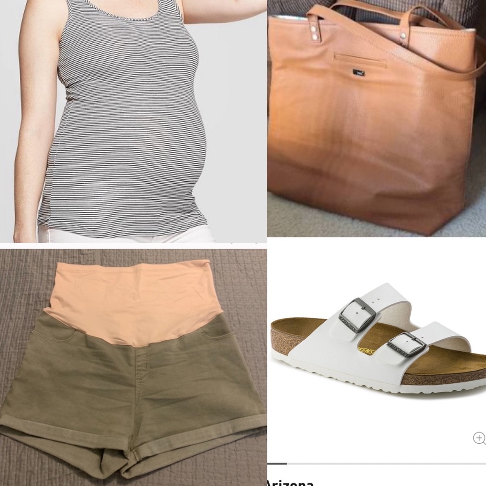 Liz Lange Over The Belly Olive Shorts XL